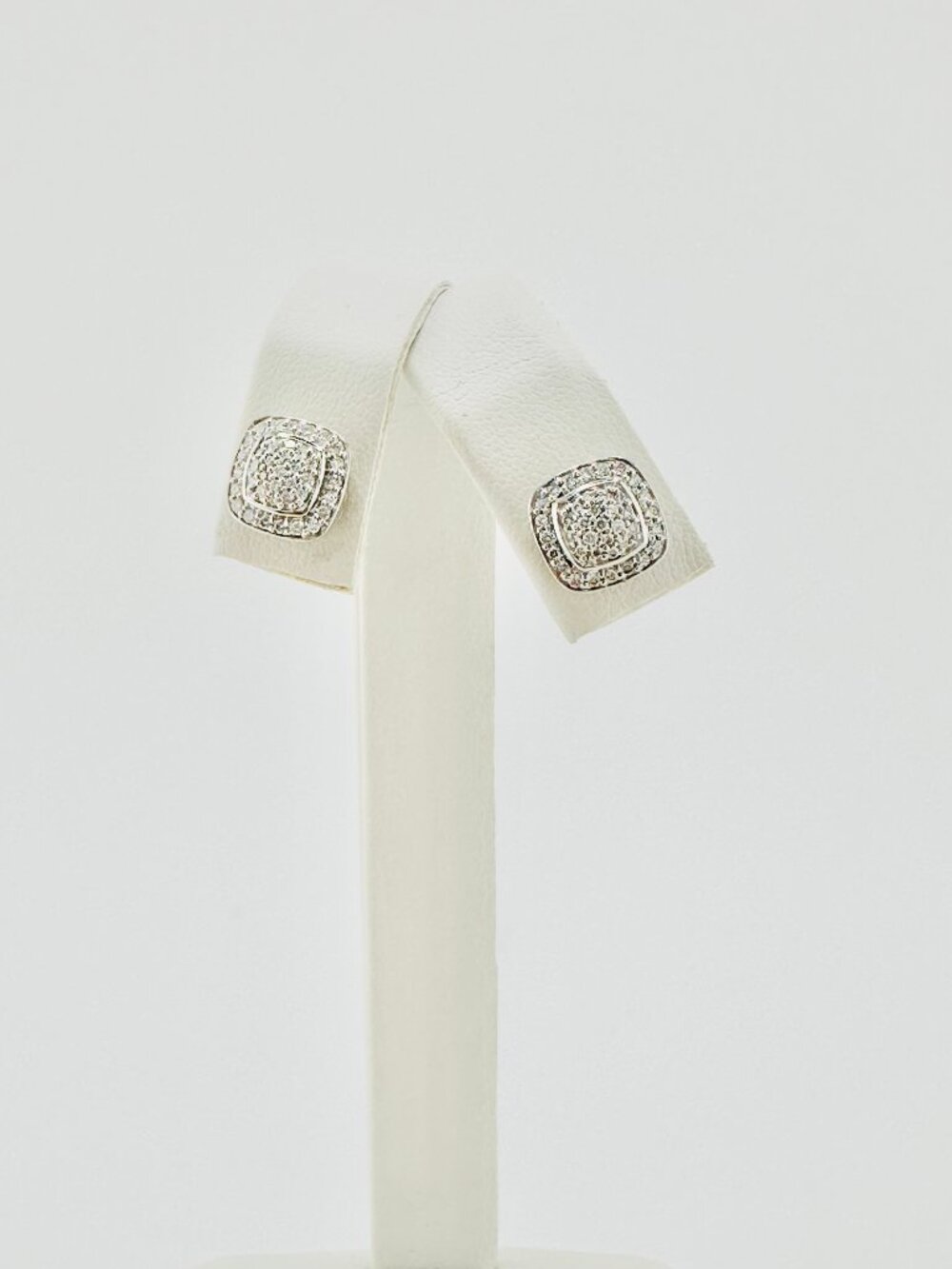 David Yurman Petite Albion Stud Earrings w/ Pavé White Diamonds